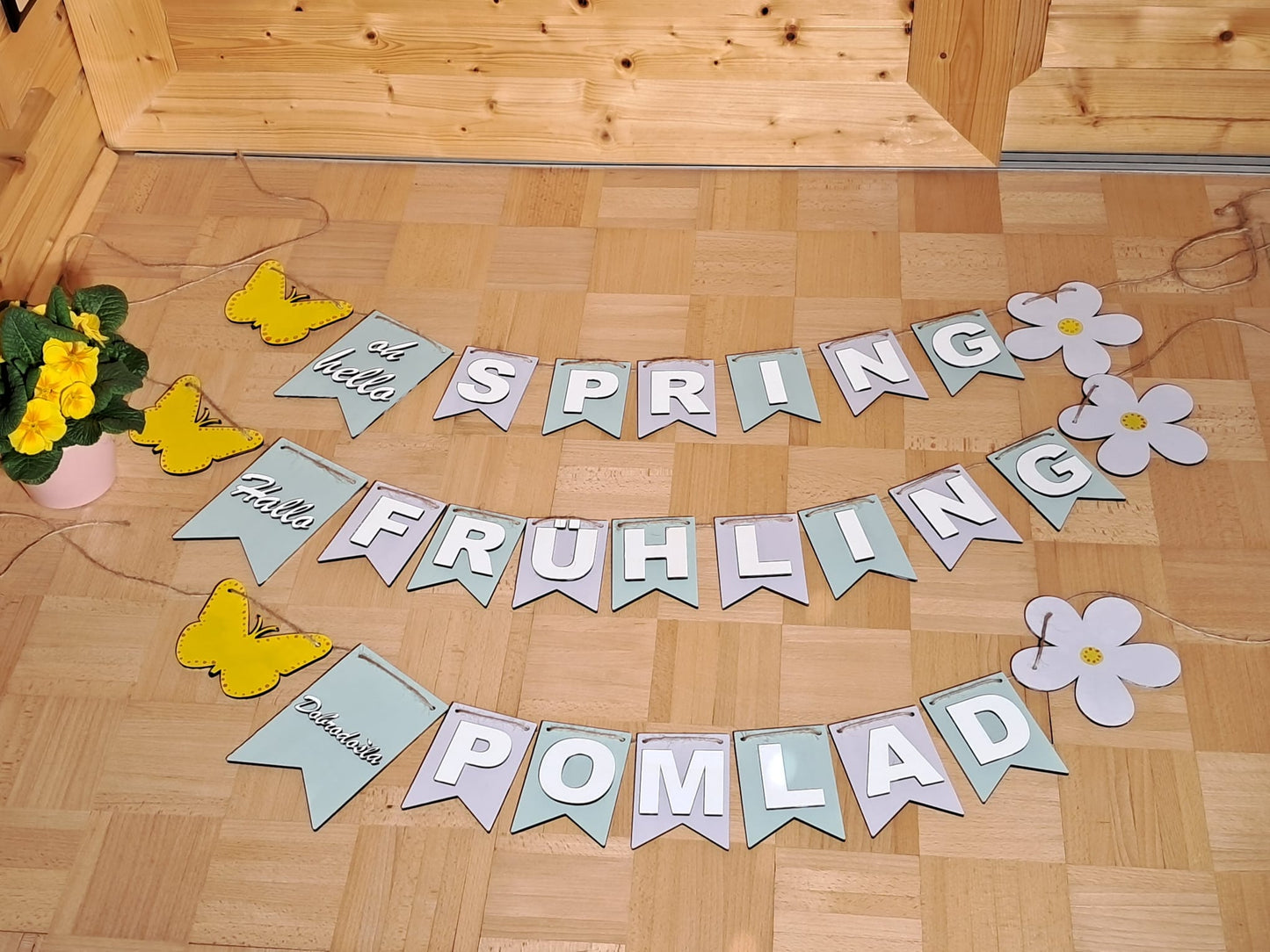 Dobrodošla pomlad - 3D lesena obešanka - JBforma