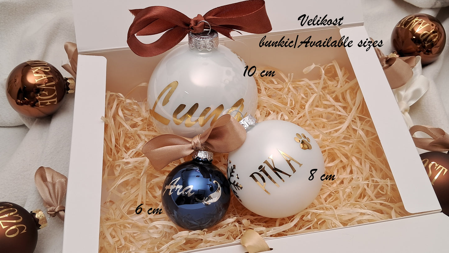 Custom Name Large Christmas Baubles – 10 cm