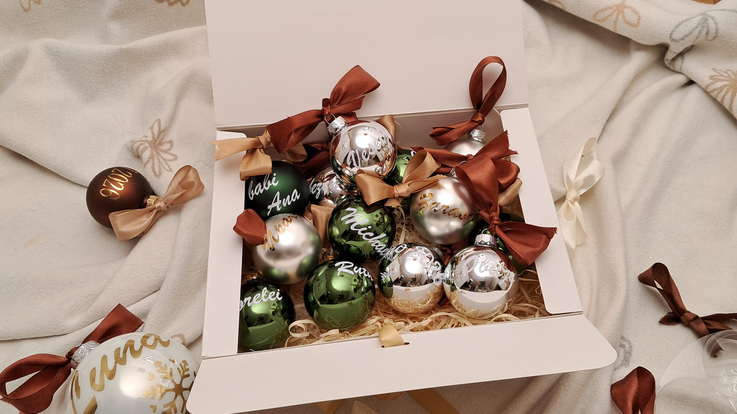 Custom Name Large Christmas Baubles – 10 cm