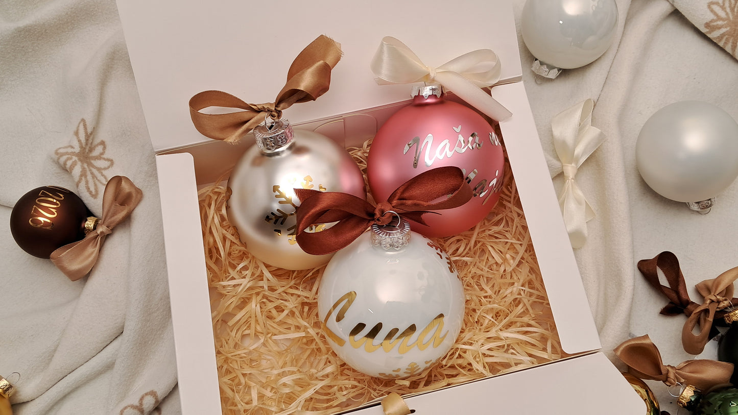 Custom Name Large Christmas Baubles – 10 cm