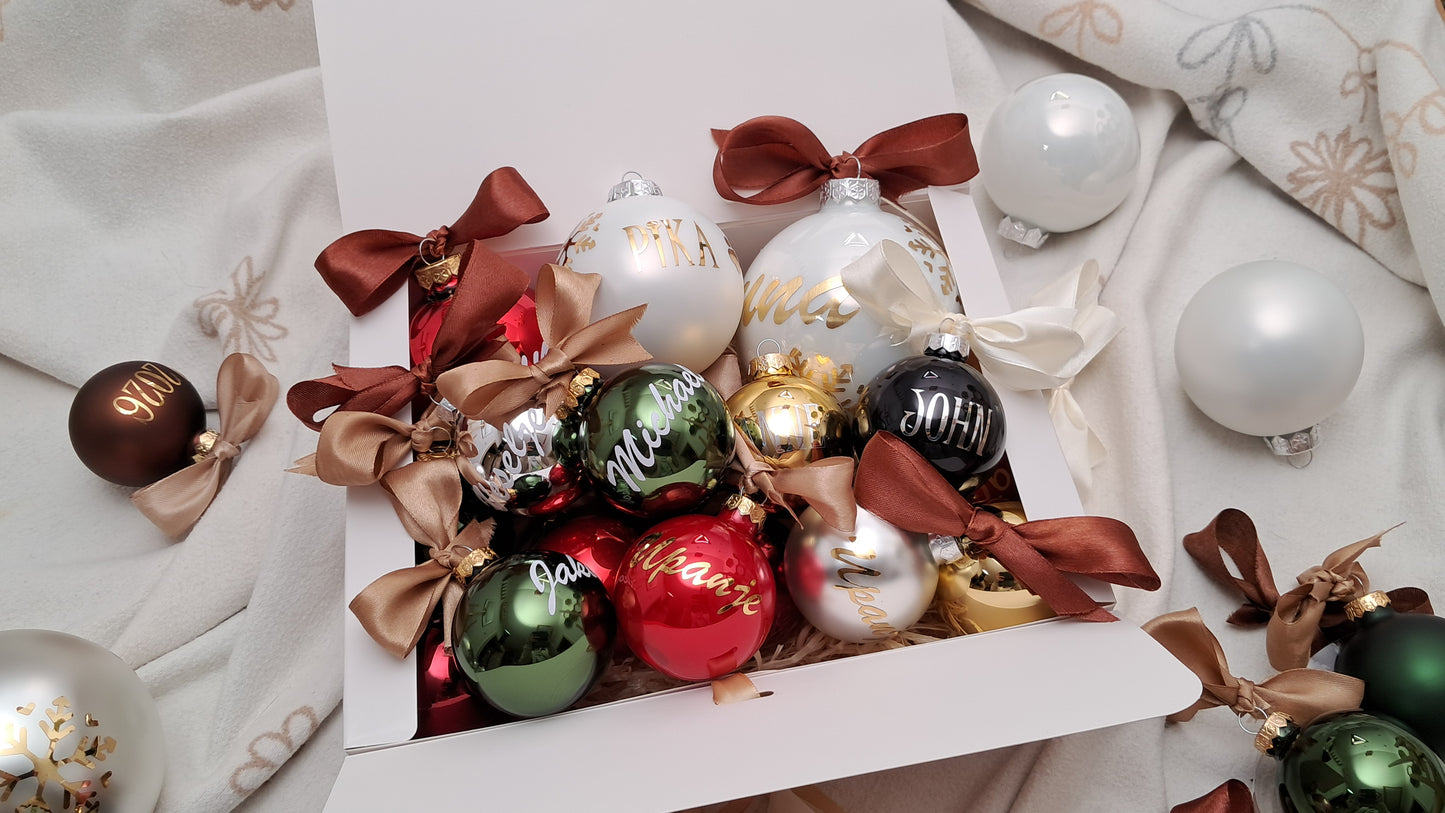 Custom Name Large Christmas Baubles – 10 cm