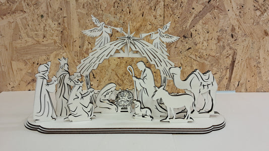 Wooden Nativity Scene