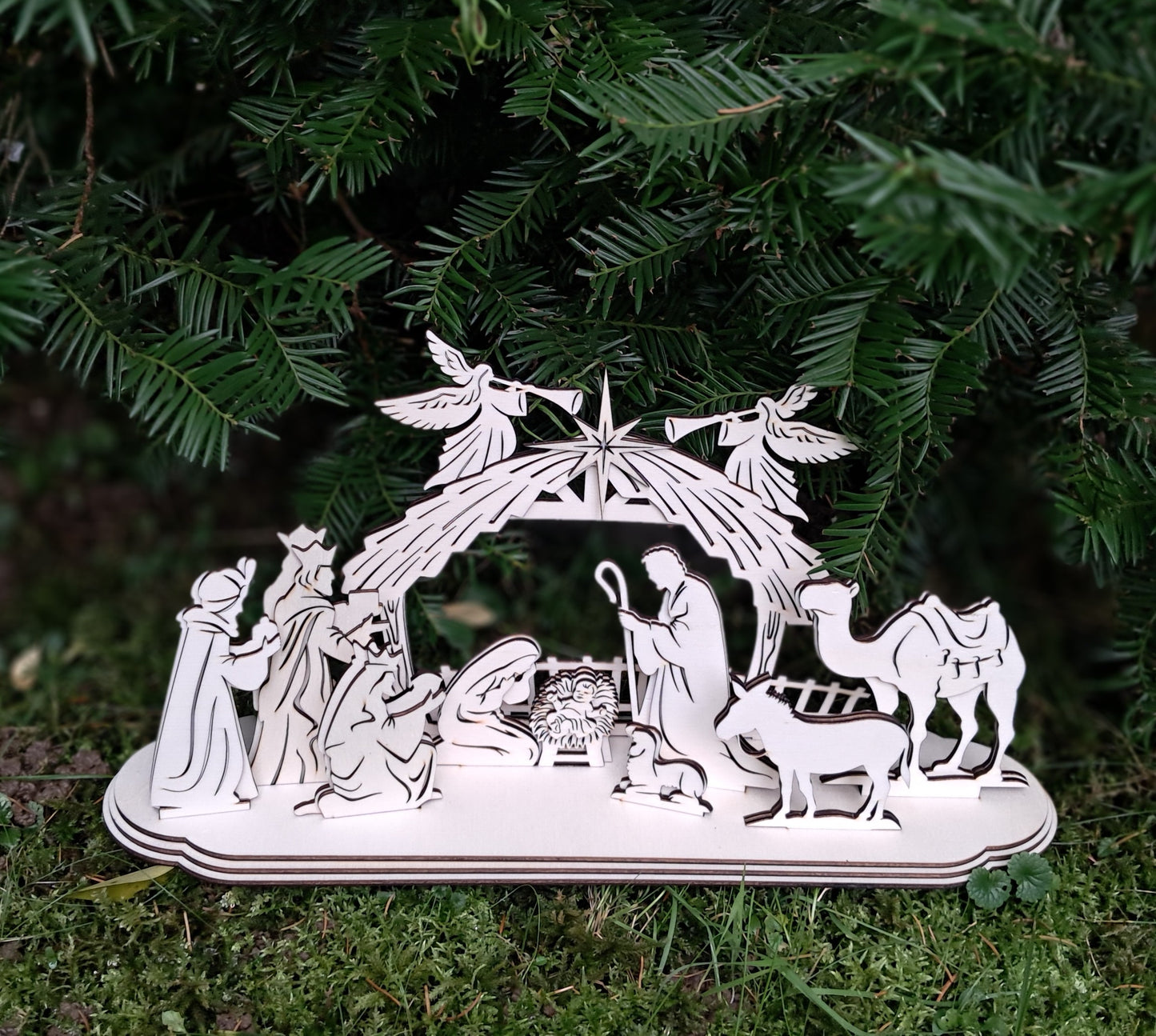 Wooden Nativity Scene