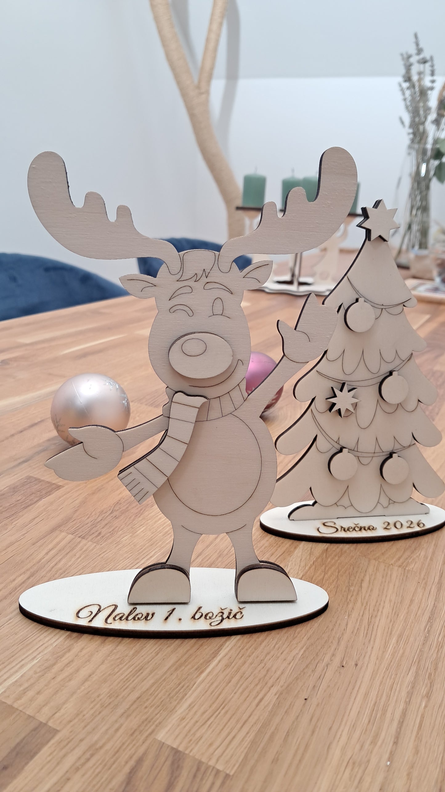 Wooden Santa Claus and His Crew – Add a Name