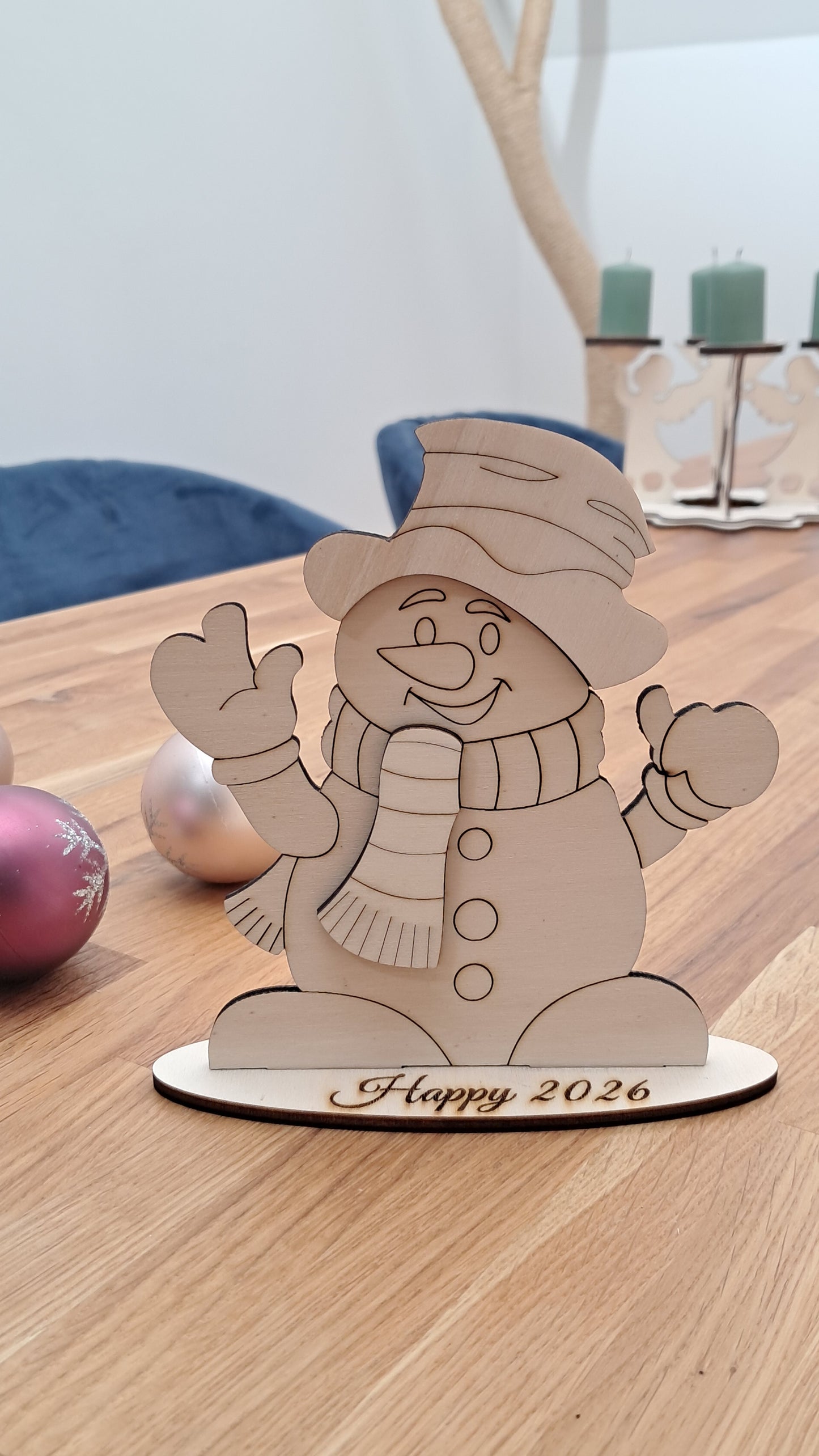 Wooden Santa Claus and His Crew – Add a Name