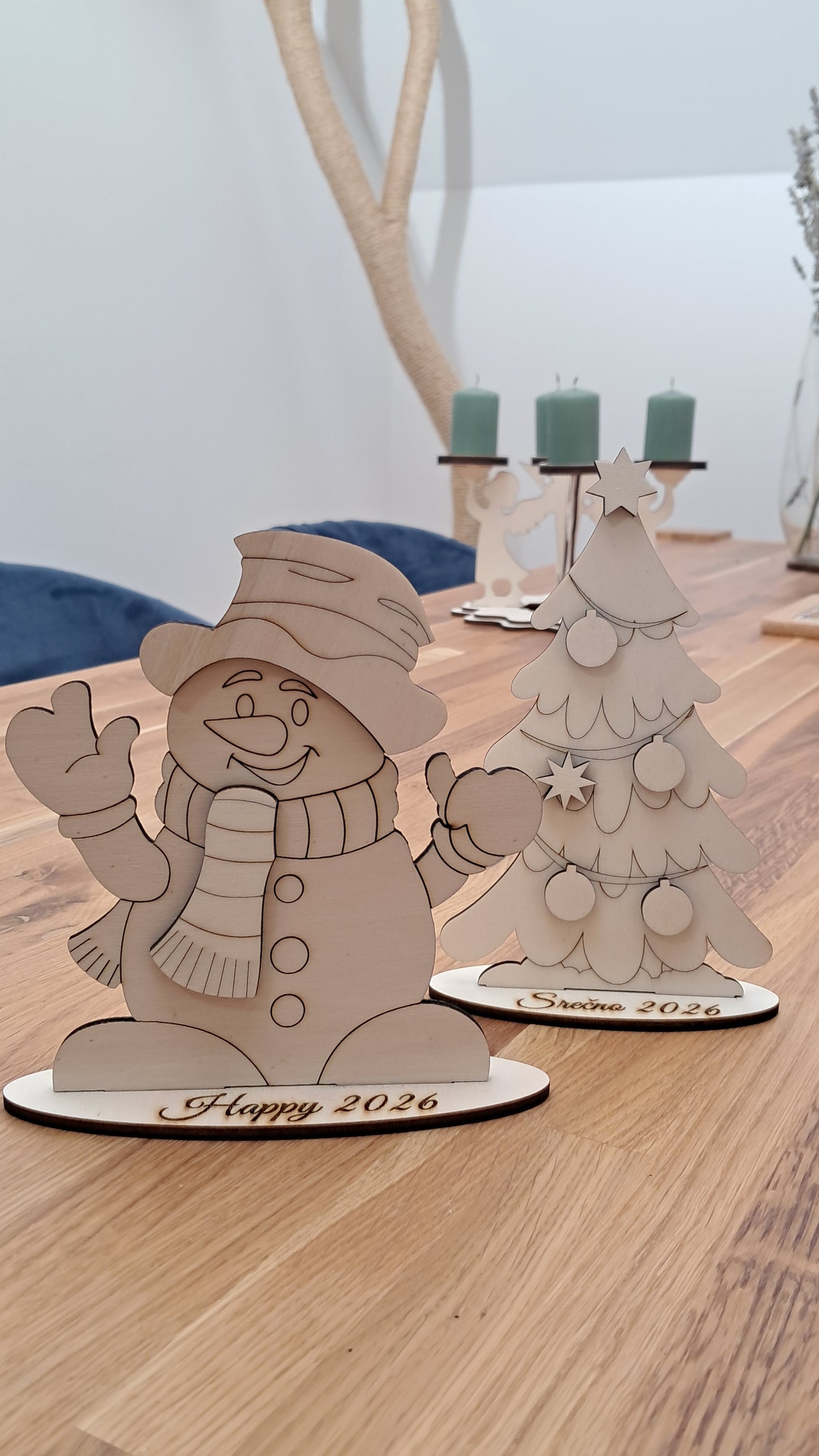 Wooden Santa Claus and His Crew – Add a Name