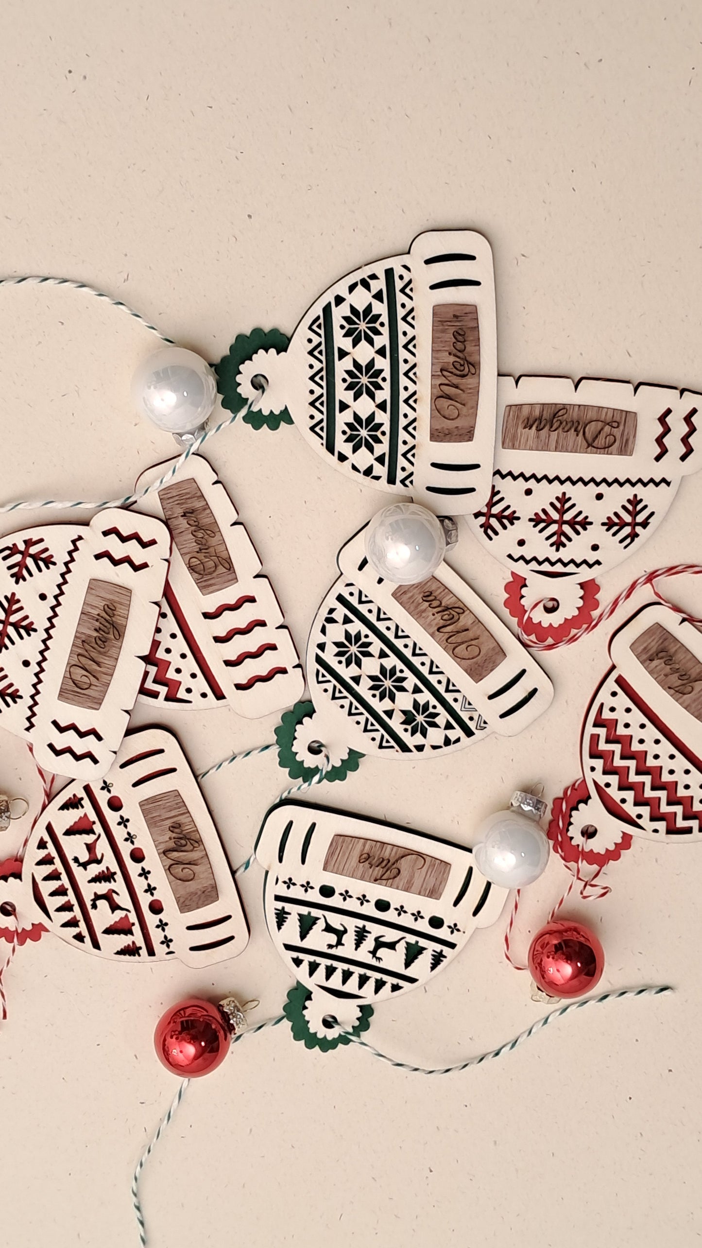 Personalized New Year Ornaments – Hats with Names