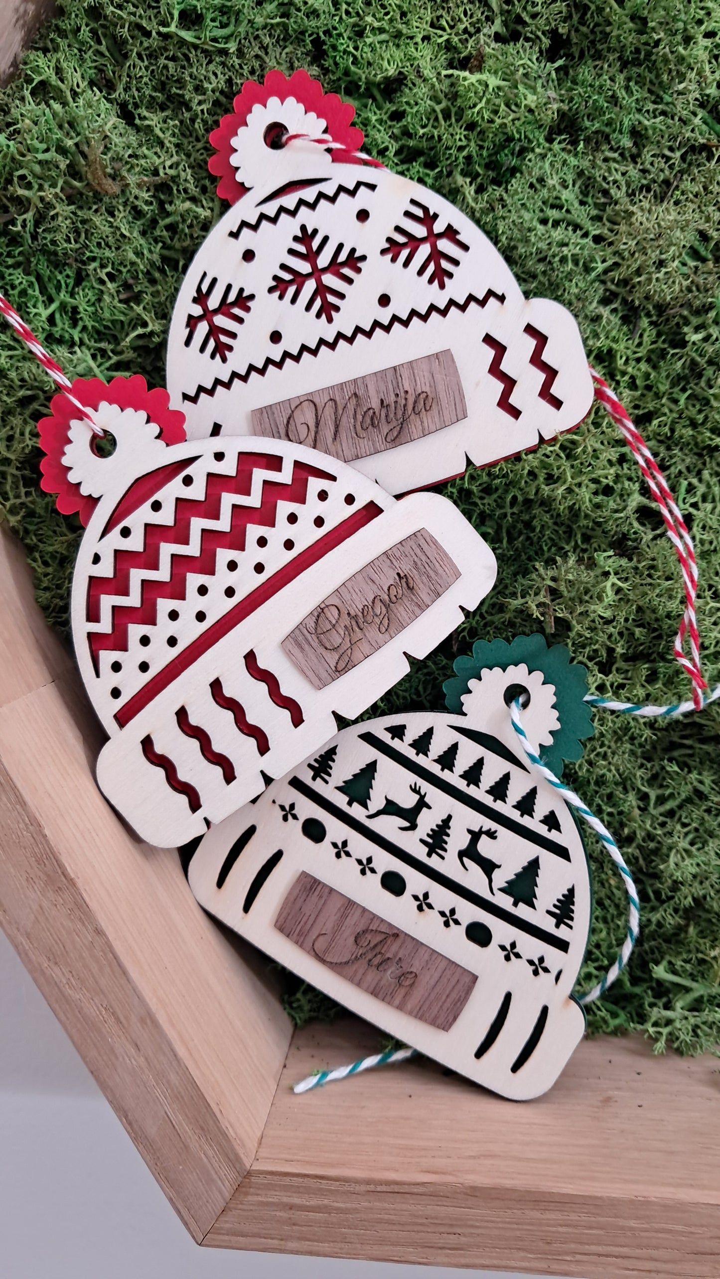 Personalized New Year Ornaments – Hats with Names