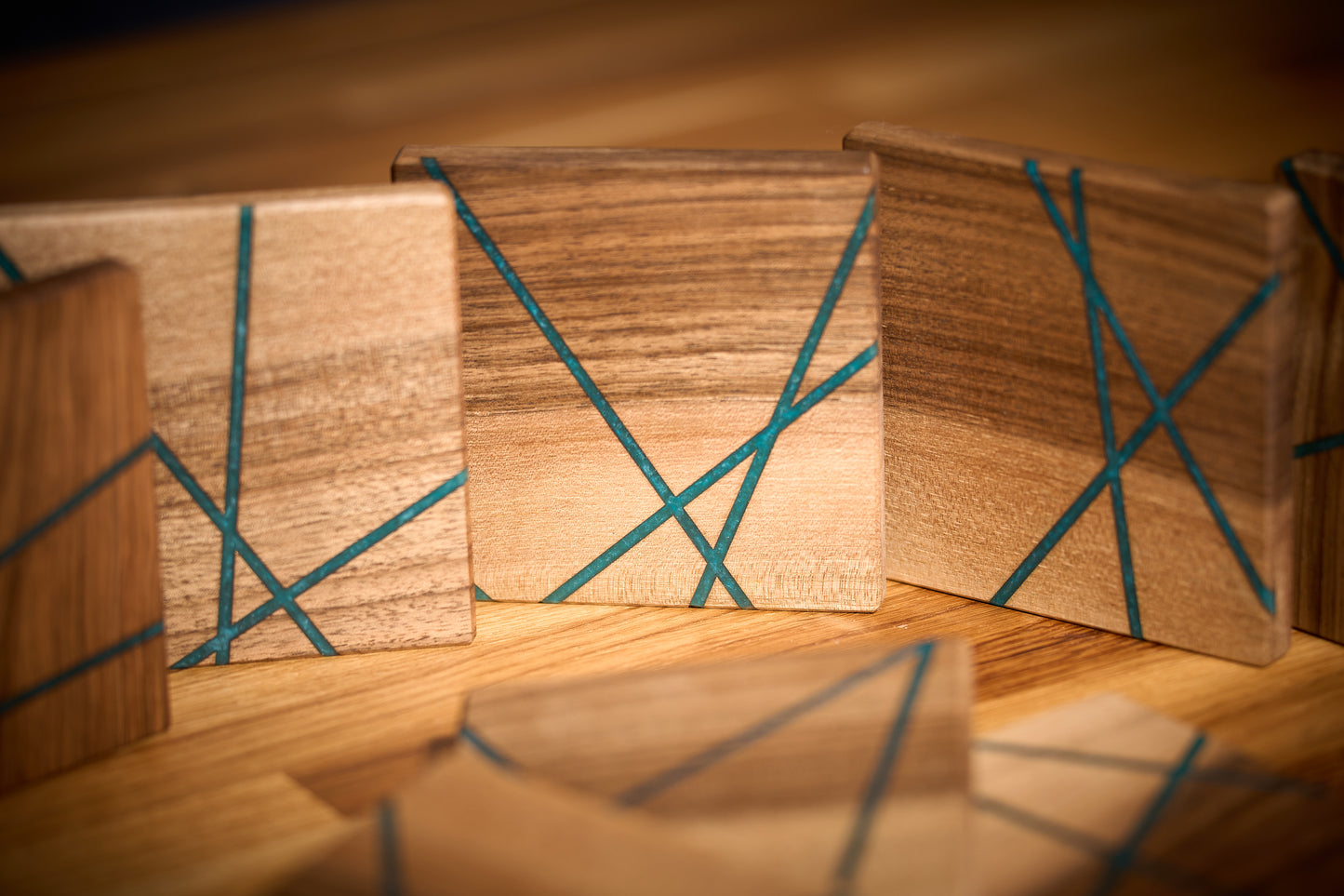 Set of 4/6 Unique Walnut Coasters