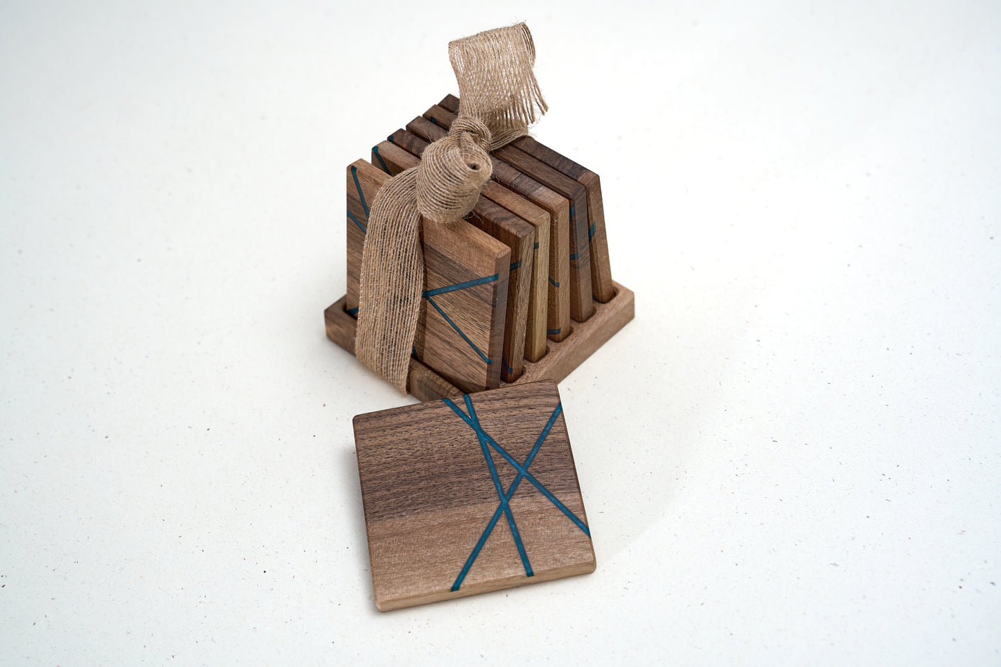 Set of 4/6 Unique Walnut Coasters