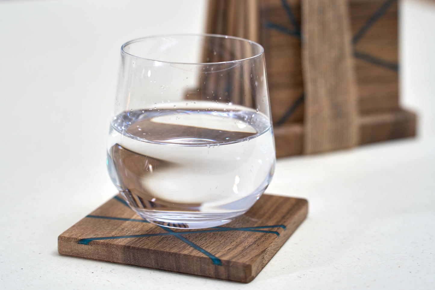 Set of 4/6 Unique Walnut Coasters