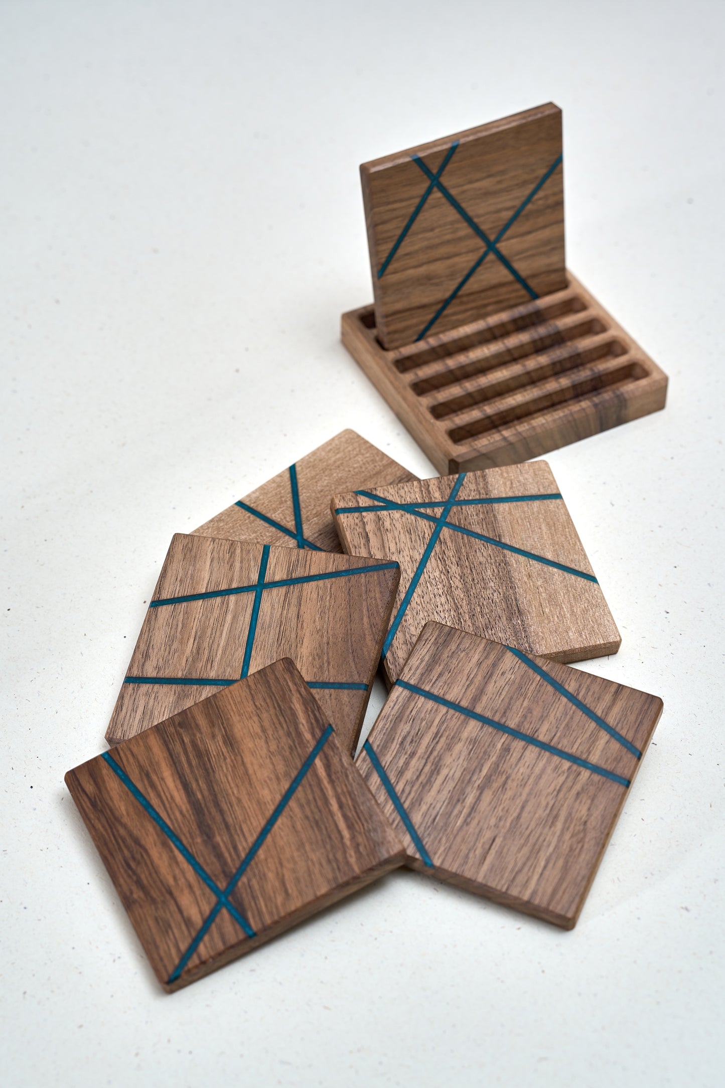 Set of 4/6 Unique Walnut Coasters