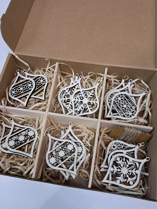 Komplet lesenih božičnih obeskov za jelko - JBforma